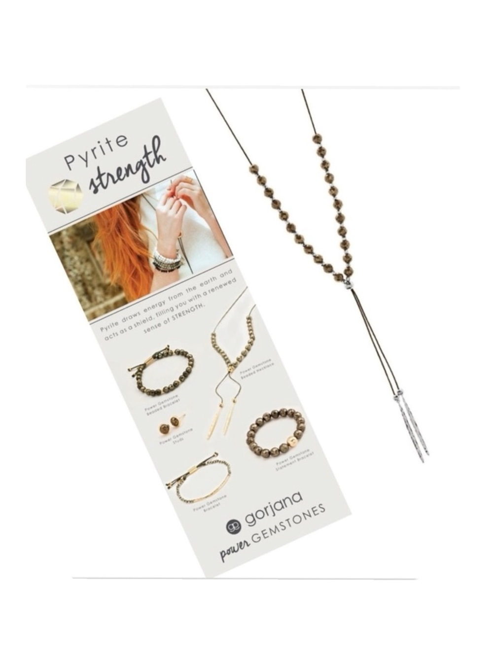 new Gorjana ϟ Pyrite Gem Beaded Necklace ϟ 18K Silverplated ϟ Energy Spiritual - Picture 3 of 13